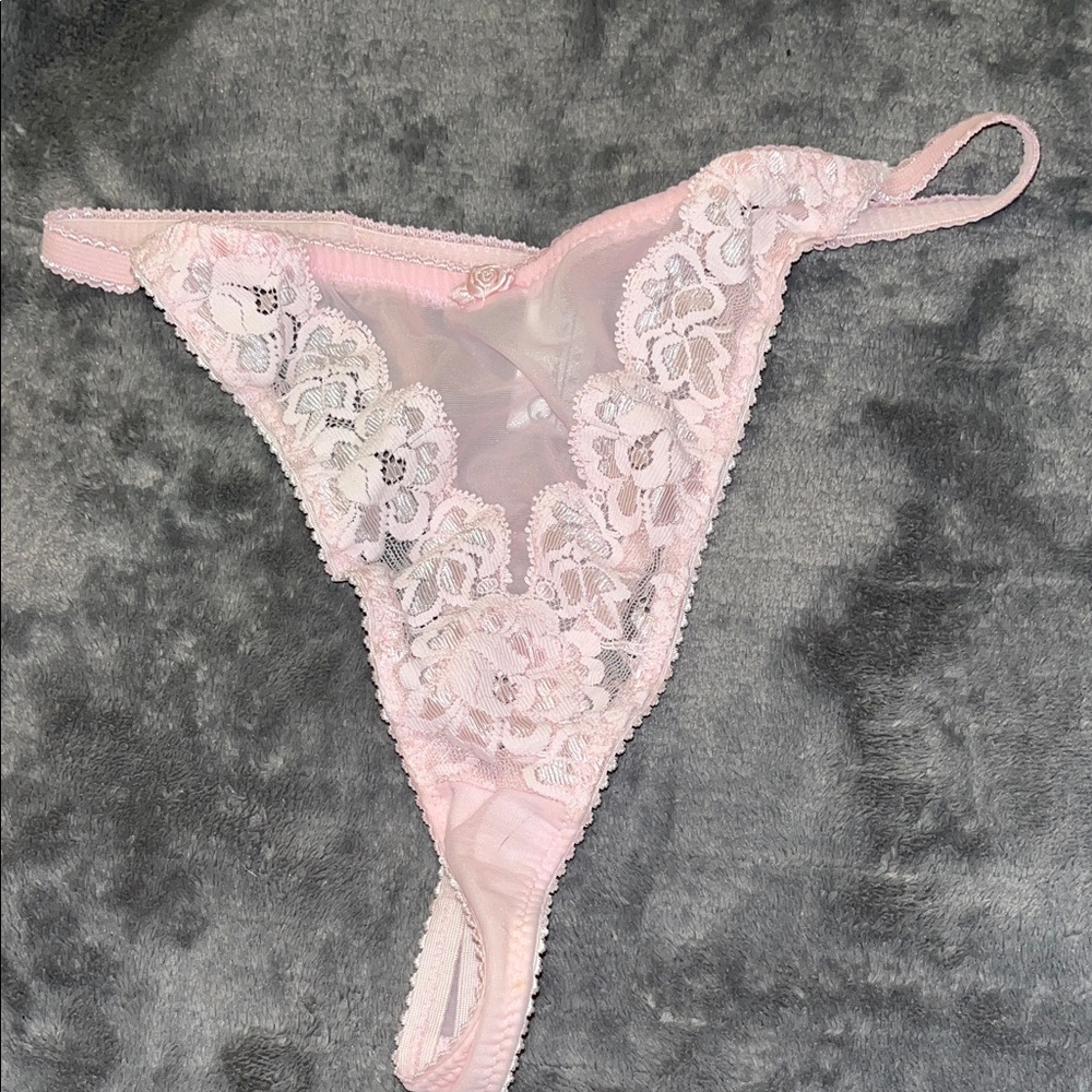 Oscar de la Renta Pink Floral Lace Panty